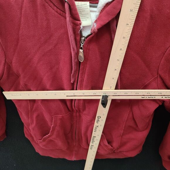 Green Tea Womens Hoodie Red Size Large Cotton Shell Polyester Lining Long Sleeve - Picture 3 of 12